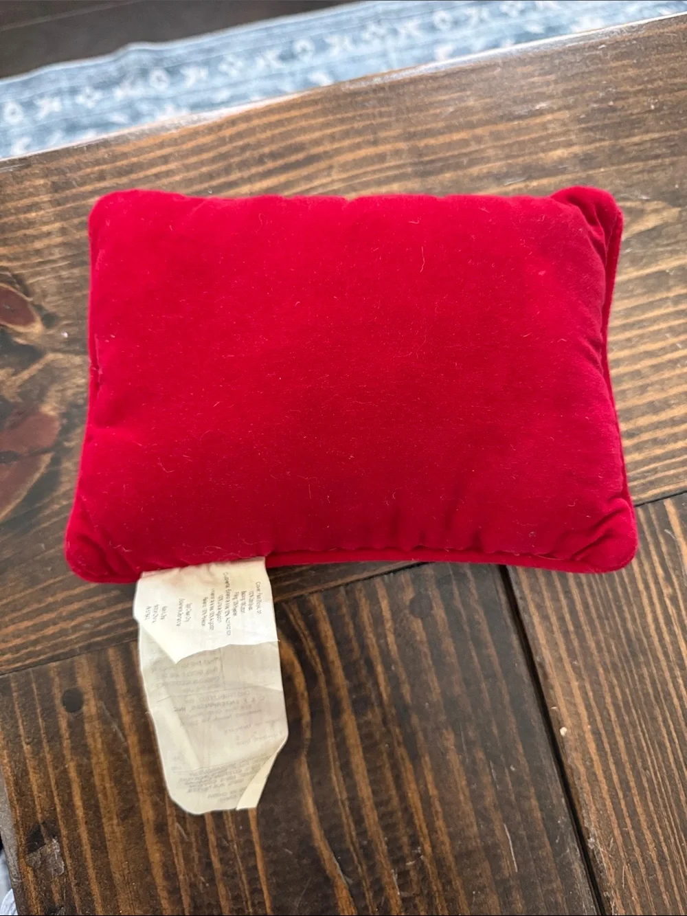 Holiday Needlepoint Accent Pillow - Red and Cream